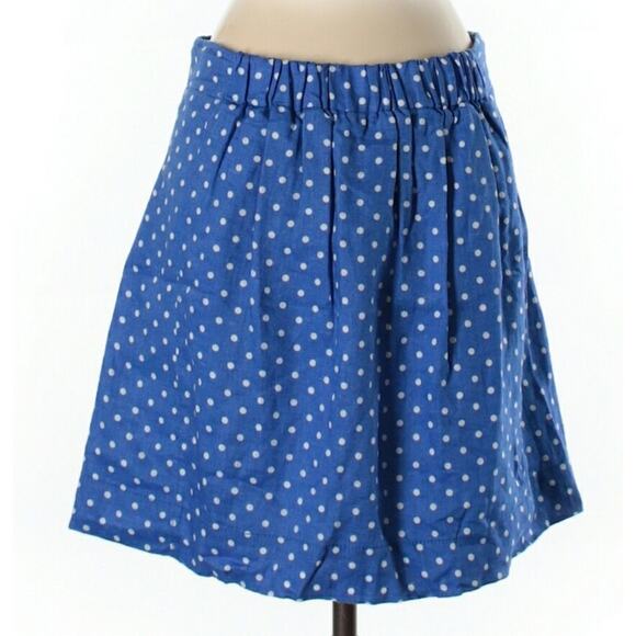 J Crew Boardwalk Linen Skirt Polka Dotted 2 - Picture 4 of 8